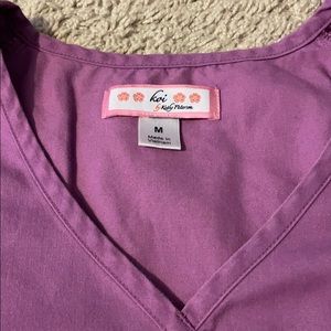 Koi purple scrub top